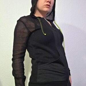 Black Mesh Athletic Hoodie Forever 21
